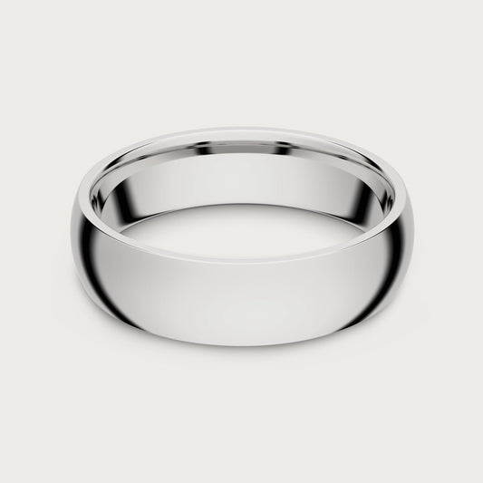 6mm Rounded Ring Set - Platinum - Tantalum Carbide
